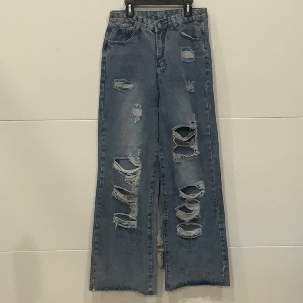 Emmiol Frayed Detail High Waist Ripped Jeans